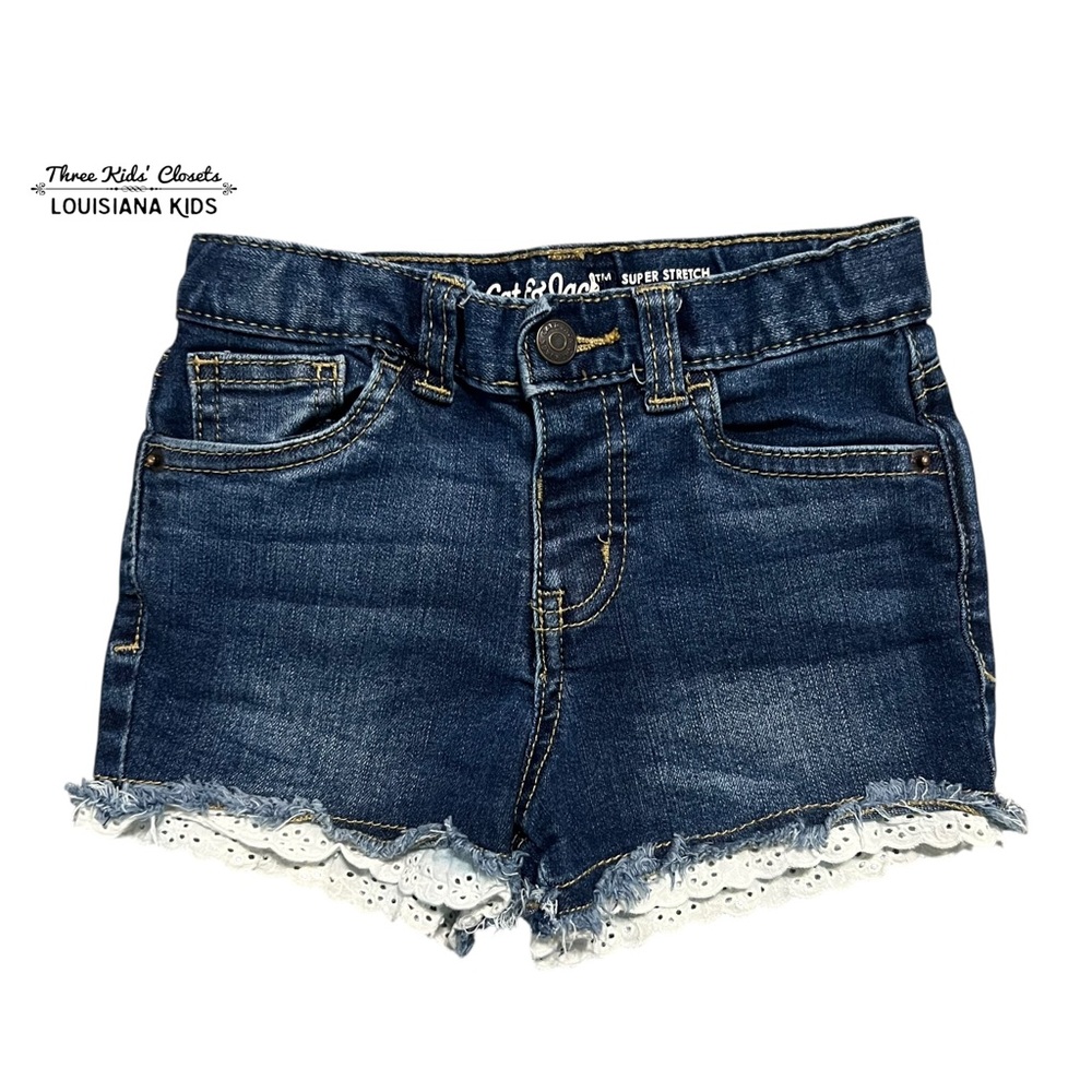 Cat & Jack 5T Distressed Denim Eyelet Shorts